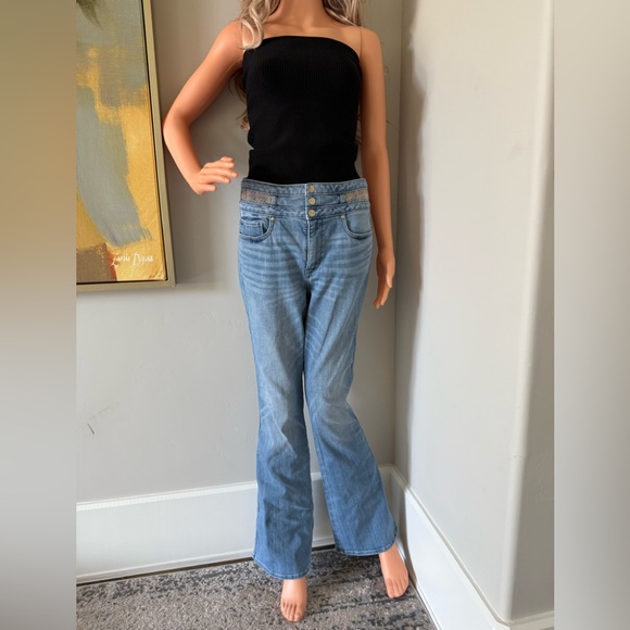 NEW WHBM Stylish Blue Denim Jeans With A Unique Design! - Picture 5 of 12